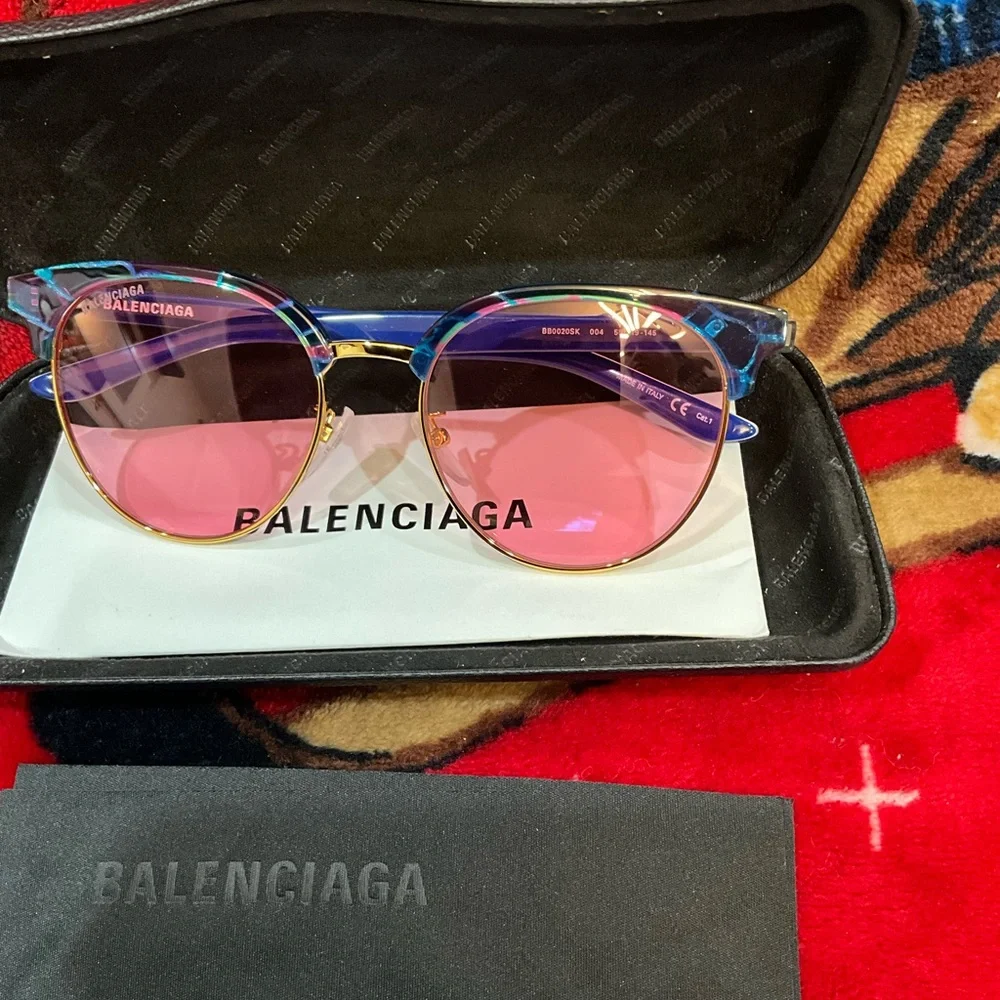 Balenciaga BB0020SK sunglasses in a multi-color frame in excellent condition.